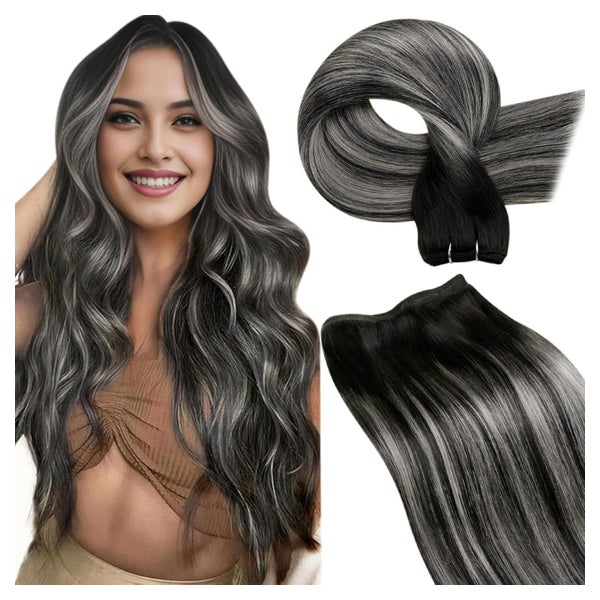 Extensions Echthaar Weft 60cm Schwarz 60cm-100G 4.3-Weft-#1b 1 St