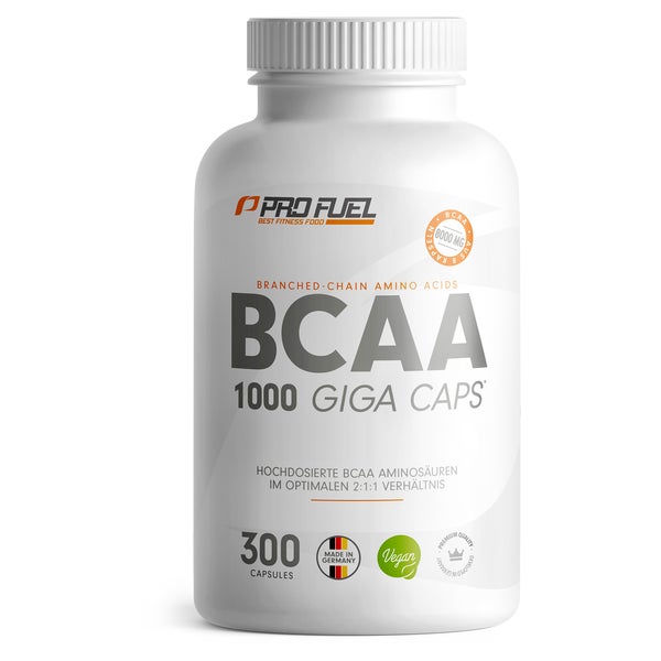 BCAA 1000 Giga Caps 300x 8000mg hochdosiert 100% vegan 300 St