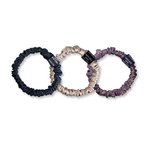 DOUX Set 3 Scrunchies S aus Seide 3 St
