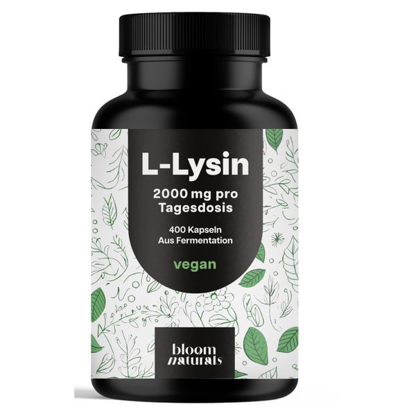 L-Lysin hochdosiert - 400 Kapseln - Bloom Naturals 400 St