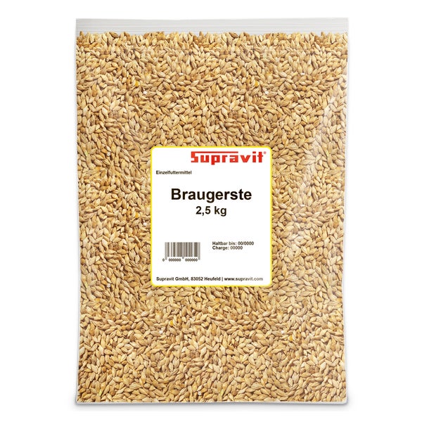 Supravit Braugerste - Ergänzungsfutter für Hühner und Tauben - energiereiches Zusatzfutter liefert wertvolle Kohlenhydrate - leicht verdaulich und gut verträglich 2,5 kg
