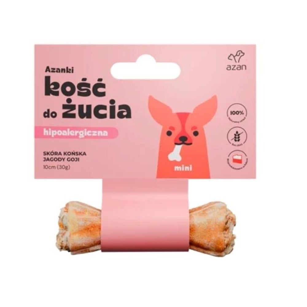 AZANKI Knochen Pferdehaut für Hund Mini 10 cm 0,03 kg