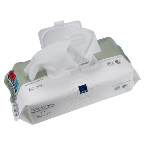 ABENA Feuchtpflegetuecher Waschen ohne Wasser - 20 x 27 cm - Packung = 80 Tuecher 80 St
