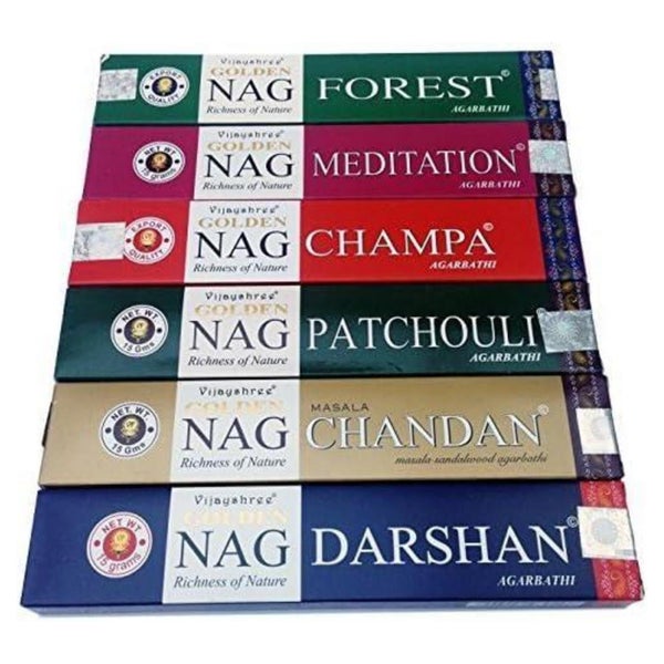 Golden Nag Champa Räucherstäbchen 6 Boxen Vijayshree 6 Stück 1 St