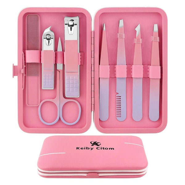 Keiby Citom Pinzetten Set 8-tlg. für Damen & Herren | Präzisions-Zupfer