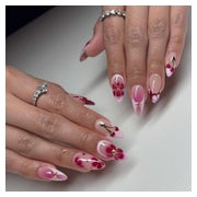 Künstliche Fingernägel Kurz Almond Nude Rosa 3D Strass YH4 1 St