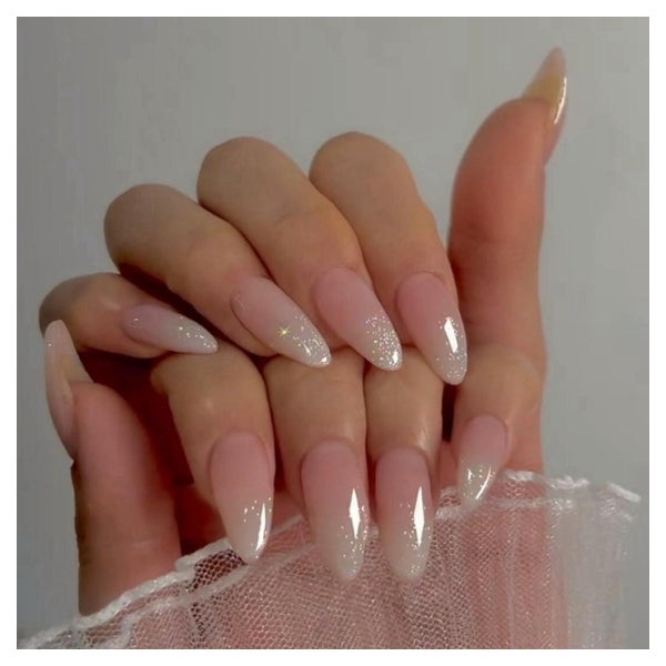 Nägel Künstliche Press On French Ombré Rosa Mandel 24 Stück 1 St