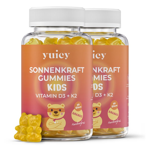 yuicy® Kids Sonnenkraft – Vitamin D3 + K2 Gummibärchen 120 St