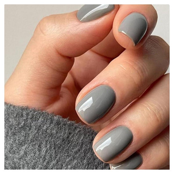 Nägel künstliche kurz quadratisch Kleber Set 24 Stück Grau 1 St