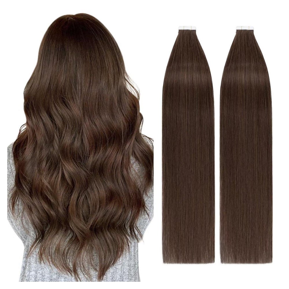 Tape Extensions Echthaar Remy 100g 40pcs Mittelbraun 45 cm M 1 St