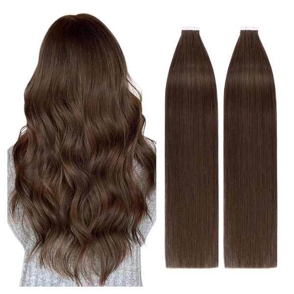 Tape Extensions Echthaar Remy 100g 40pcs Mittelbraun 45 cm M 1 St
