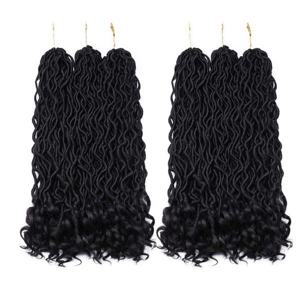 Häkeln Zöpfe 50CM Faux Locs Göttin Pechschwarz 6 Bündel Pech 1 St