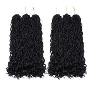 Häkeln Zöpfe 50CM Faux Locs Göttin Pechschwarz 6 Bündel Pech 1 St