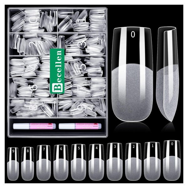 Nageltips 500 Softgel Fullcover Kleber Gelnägel Set Quadrati 1 St