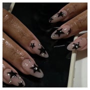 Press On Nails 24er Selbstklebende Kunstnägel Mandel Schwarz 1 St