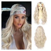 Perücke Stirnband Body Wave 150 Dichte 26 Inch Wellig Platin 1 St