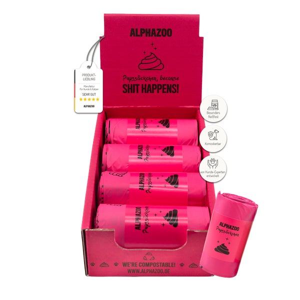 Pupssäckchen Kotbeutel Pink 120 Stück 120 St