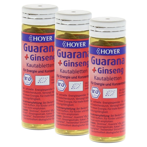 Hoyer Guarana & Ginseng Kautabletten 3X60 St