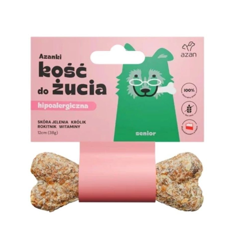 AZANKI Knochen Hirschhaut für Hunde Senior 12 cm 0,038 kg