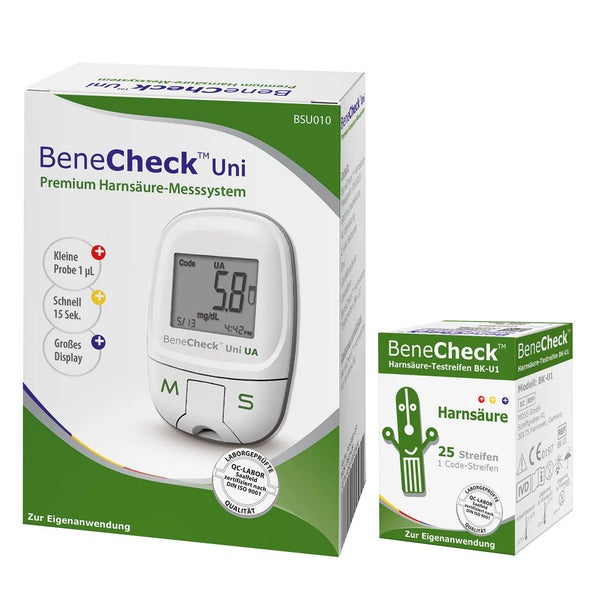 BeneCheck Harnsäure-Messgerät Kombiset mit 35 Teststreifen 1 St