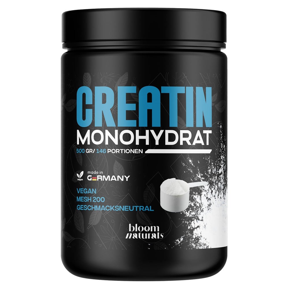 Creatin Monohydrat Pulver - 500g - Bloom Naturals 500 g