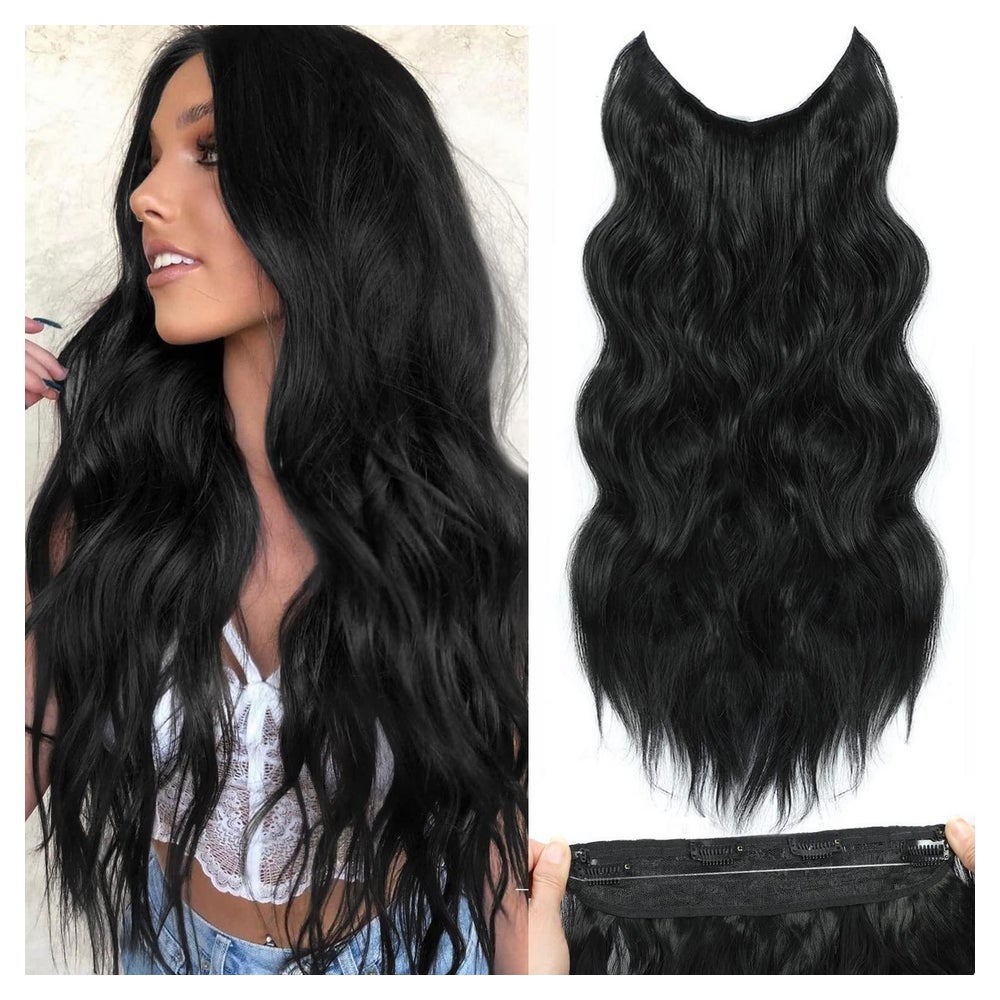 Haarverlängerung Extensions Gewellt Clips 50.8cm Scharfschwa 1 St