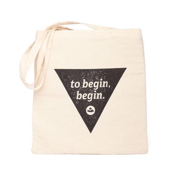 bodhi Baumwoll-Tragetasche, Design-Print "To begin, begin" 1 St