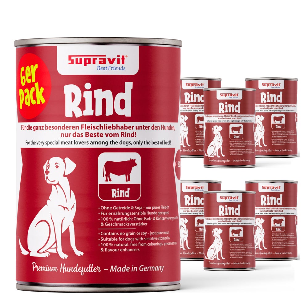 Supravit Hundenassfutter Rind 6 x 820g 4920 g