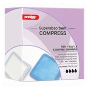 Snögg Animal Care Superabsorbent Compress, 10 x 10 cm, 10 Stück - steriler Wundverband für Tiere 1 St