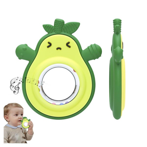 Beißring Avocado Silikon BPA-frei Rassel ab 3 Monaten 1 St