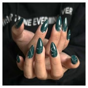 Press On Nails Almond Kurz Cat Eye Dunkelgrün Magnetic CA-A3 1 St