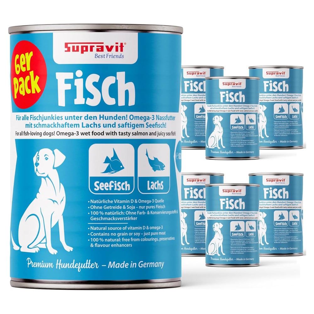 Supravit Hundenassfutter mit Fisch 6 x 820g 4920 g