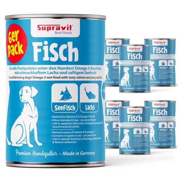 Supravit Hundenassfutter mit Fisch 6 x 820g 4920 g