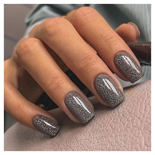 Künstliche Nägel PressOn Glitter Grau Eckig 24 918grey&amp;g 1 St