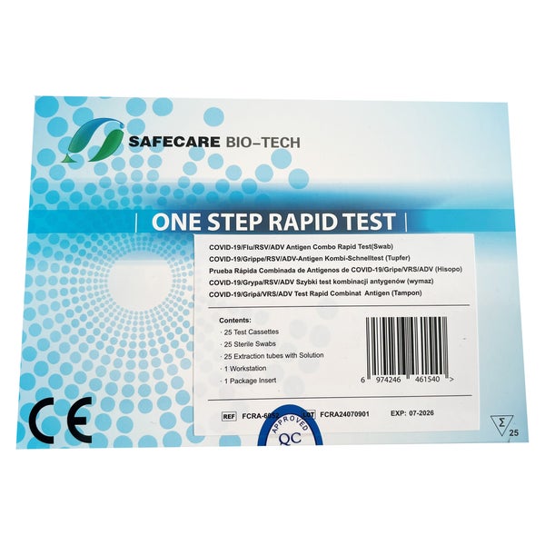 Safecare 5in1 Profitest COVID-19 / Grippe / RSV / ADV-Antigen Kombi-Schnelltest (Tupfer) - 25 Stück 25 St