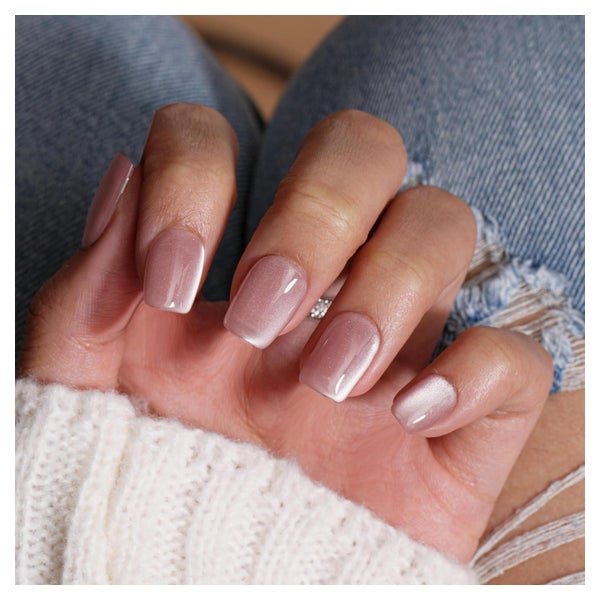 Fingernägel Press On Cat Eye Glitzer Sarg Kurz 30 Stück Nude 1 St