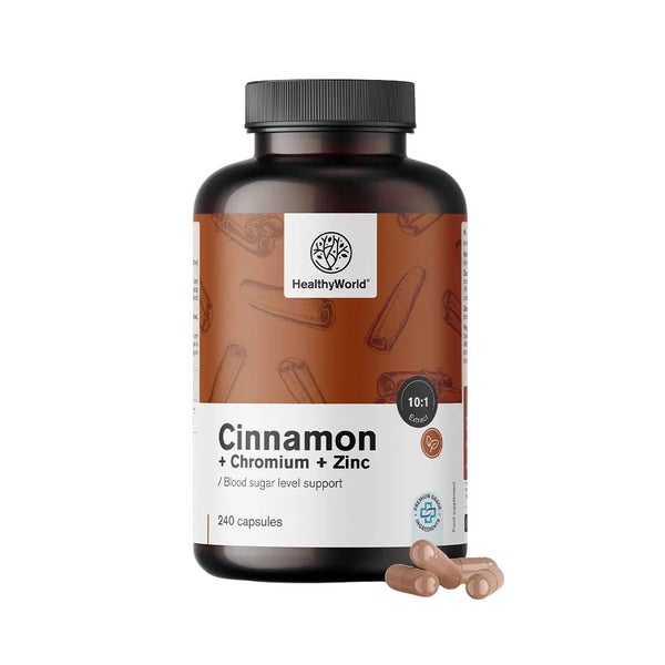 HealthyWorld Zimt mit Chrom und Zink 240 St