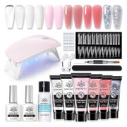 Polygel Starterset UV Lampe Poly Nagel Gel Set Transparentes 1 St