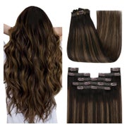 Clip Extensions Echthaar Remy Braun Balayage 1-Clip-1-#2 2 6 1 St