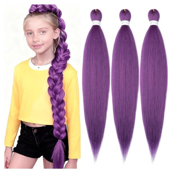 Häkelverlängerung lila 66 cm 3er 66cm-26 Zoll (3er pack) Lav 1 St