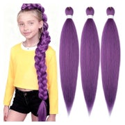 Häkelverlängerung lila 66 cm 3er 66cm-26 Zoll (3er pack) Lav 1 St