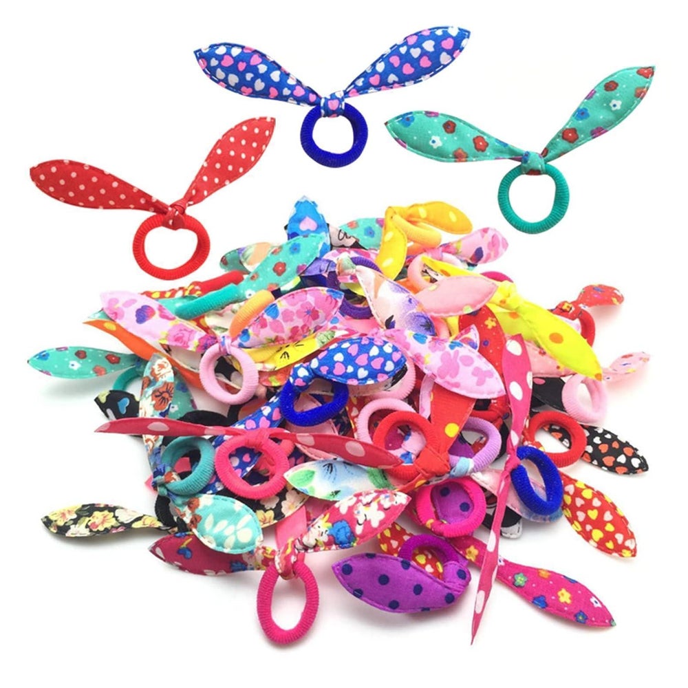 100 Stück Haargummi Scrunchie Kaninchen Hase Haargummis Samt 1 St