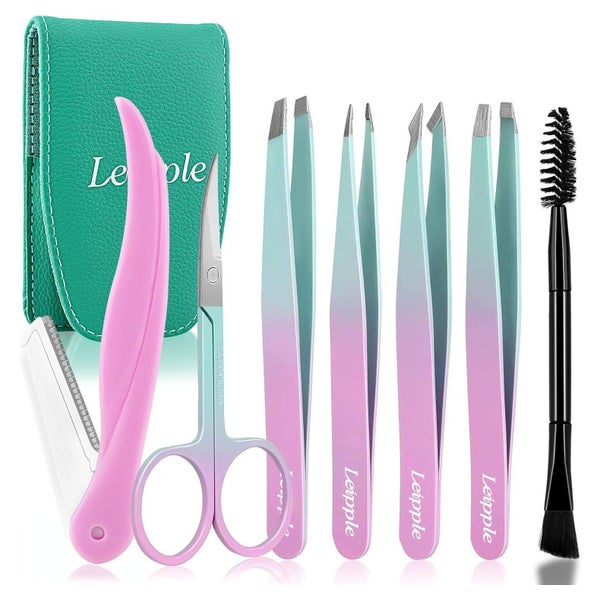 Pinzettenset 7-tlg. für Frauen mit Reiseetui - Augenbrauenpi 1 St