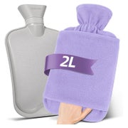 MUPAS Wärmflasche 2L mit Fleecefutter und Handtasche - Auslaufsicher