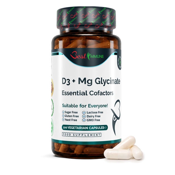 Best Immune Magnesiumglycinat 400 mg mit Vitamin D3 1000IU 100 St