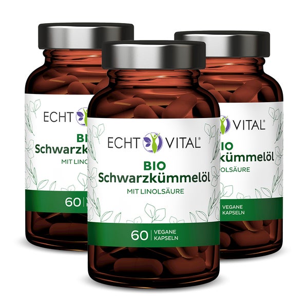 Echt Vital Bio Schwarzkümmelöl - 3 Gläser 3x60 St