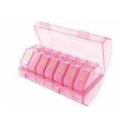 Yaklim Tablettenbox 7 Tage 4 Fächer in Lederoptik
