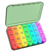 Tablettenbox 7 Tage Pillendose 4 Fächer Olivgrün BPA-frei 1 St