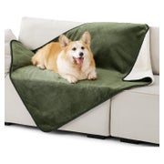 Lesure wasserdichte Hundedecke 100x120cm, Sherpa Fleece, waschbar, Olivgrün