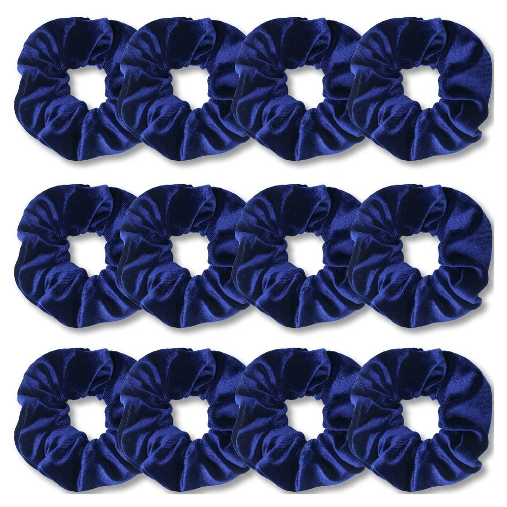 12er Set Königsblaue Premium-Samt-Haargummis für Damen & Mäd 1 St